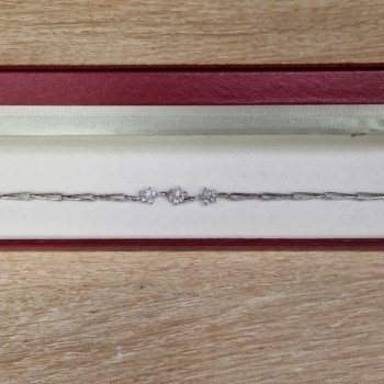 BRACELET À TROIS FLEURS EN ARGENT