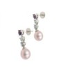 B.O. OR BLANC 18K 4.1GR PERLE/TOPAZE/AMETHYSTE 2,5 CM DE LONGUEUR