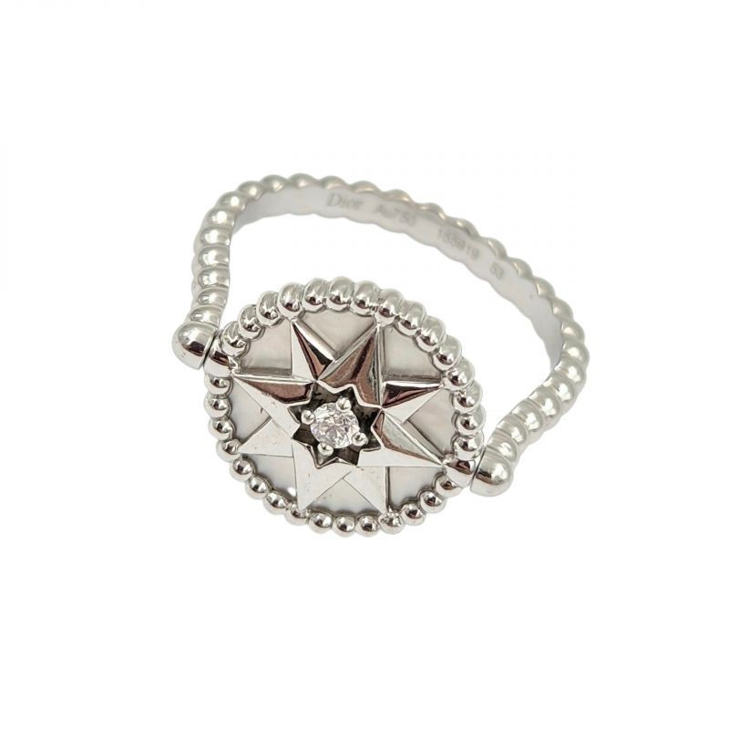 BAGUE DIOR ROSE DES VENTS OR BLANC 18CT 4.09GR DMT T53