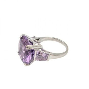 BAGUE MAUBOUSSIN OR BLANC 18K 10.02GR AMETHYSTE T54  1,8 CM DE DIAMETRE