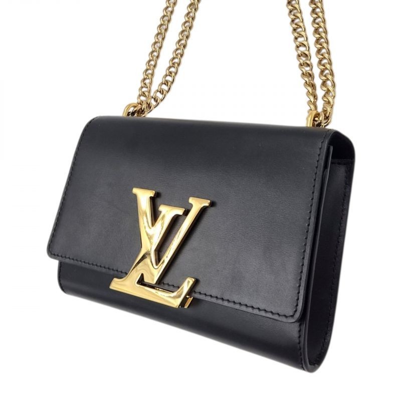 LOUIS VUITTON LOUISE CUIR NOIR DE 2015 21 X 14 X 2 CM