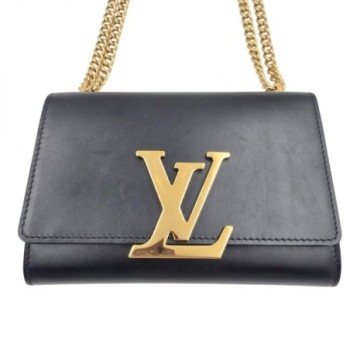 LOUIS VUITTON LOUISE CUIR NOIR DE 2015 21 X 14 X 2 CM