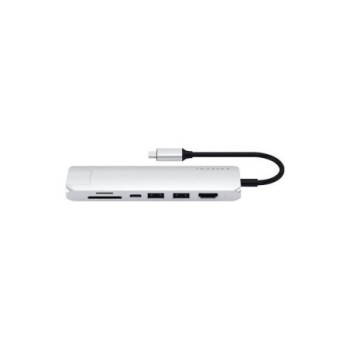 ADAPTATEUR SATECHI SLIM MULTI-PORT HUB USB TYPE-C 4K AVEC ETHERNET ARGENT