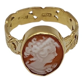 BAGUE CAMEE OR 18CT 3.84GRS T54