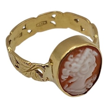 BAGUE CAMEE OR 18CT 3.84GRS T54