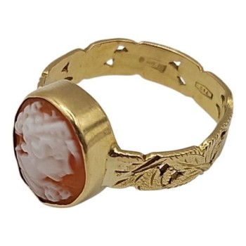 BAGUE CAMEE OR 18CT 3.84GRS T54