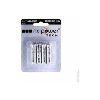 PILE ALCALINE BLISTER X4 NX-POWER TECH LR03 - AAA 1.5V 1.46AH