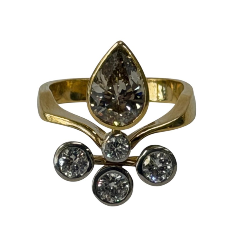BAGUE OR JAUNE 18CT DIAMANTS 8.34 GRS
