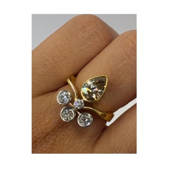 BAGUE OR JAUNE 18CT DIAMANTS 8.34 GRS
