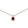 CHAINE +PENDENTIF 18CT 4.02GR  DIAMANTS ET RUBY