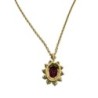 CHAINE +PENDENTIF 18CT 4.02GR  DIAMANTS ET RUBY