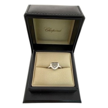 BAGUE CHOPARD  HAPPY HEART  OR BLANC T55 4.58G