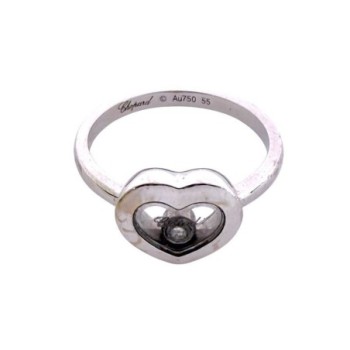 BAGUE CHOPARD  HAPPY HEART  OR BLANC T55 4.58G