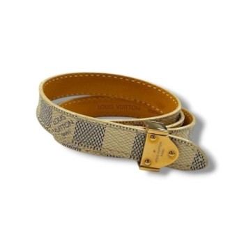 BRACELET LOUIS VUITTON TRIPLE TOURS DAMIER AZUR T17