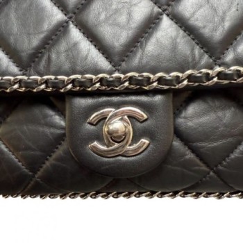 SAC CHANEL CHANEL NLACK CAHAINE AROUND