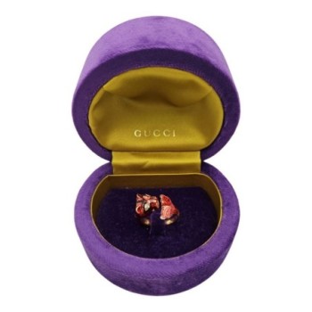 BAGUE FELINE GUCCI MARCHE DES MERVEILLES - TAILLE 17(57) - 9.81GR-  2 DIAMANTS - OR 18 CARATS