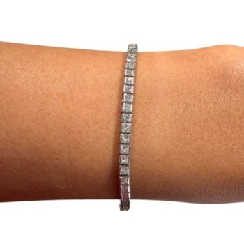 Bracelet Or Blanc 18ct & 70 Diamants 4.20Carat & 9.7Gr / 19cm 