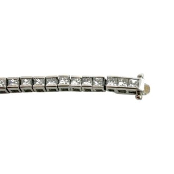 Bracelet Or Blanc 18ct & 70 Diamants 4.20Carat & 9.7Gr / 19cm 