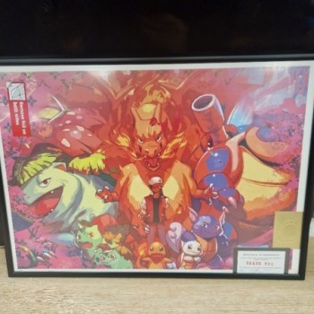CADRE POKEMON  3 STARTER & SACHA DEATH NYC 45X32