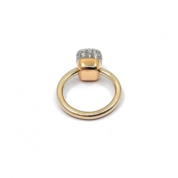 BAGUE POMELLATO NUDO OR ROSE 18CT & DIAMANTS 5.49G T50