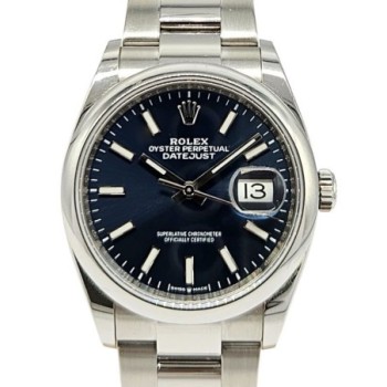 ROLEX OYSTER PERPETUAL DATEJUST 36MM - BLUE DIAL - FULL SET 2019