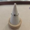 BAGUE OR BLANC 18CT 2.50GRS AVEC 1 EMERAUDE TAILLE PRINCESS ET DMTS 0.05CTS T.53