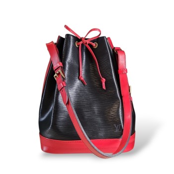 LOUIS VUITTON NOE CUIR EPI NOIR ET ROUGE