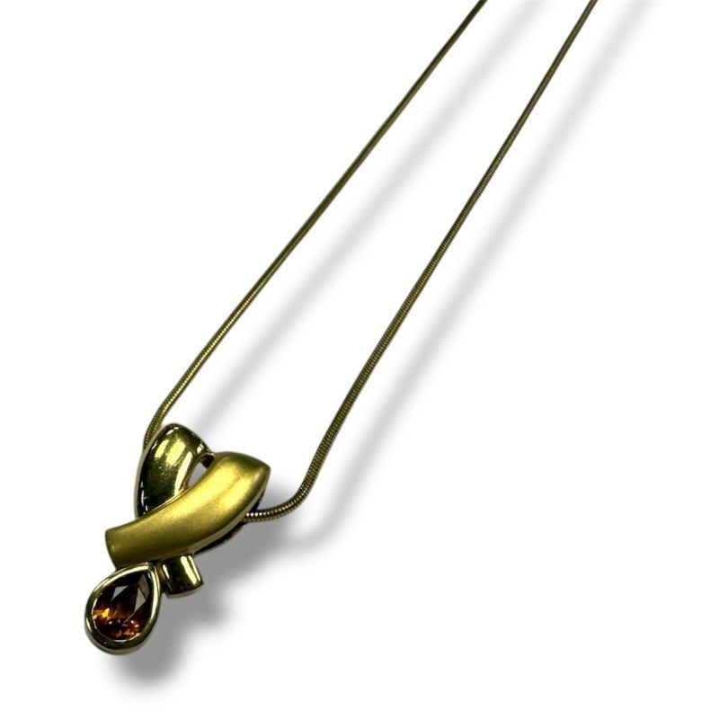 COLLIER OR JAUNE 18CT 9.29GRS CITRINE