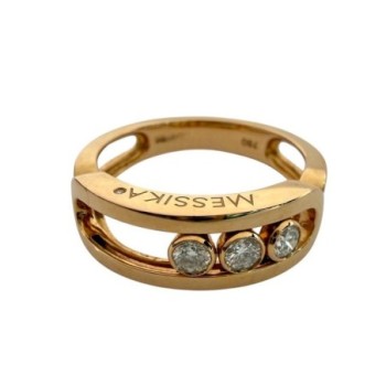 BAGUE MESSIKA NOVE 3 DIAMANTS OR ROSE 18CT T52
