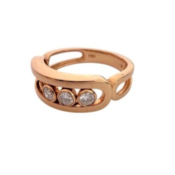 BAGUE MESSIKA NOVE 3 DIAMANTS OR ROSE 18CT T52