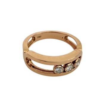 BAGUE MESSIKA NOVE 3 DIAMANTS OR ROSE 18CT T52