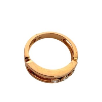 BAGUE MESSIKA NOVE 3 DIAMANTS OR ROSE 18CT T52