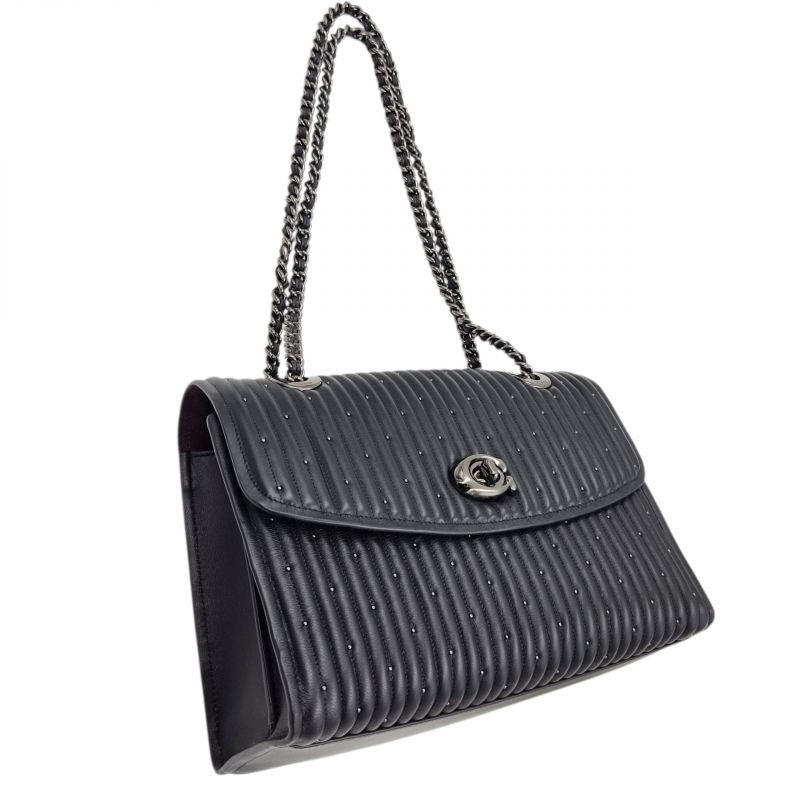 SAC COACH PARKER CUIR NOIR. 26 X 18 X 10 CM