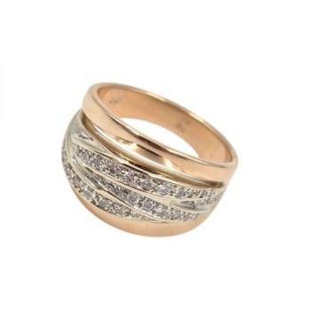 BAGUE OR ROSE/BLANC 18K 8.70GR DMT T 54