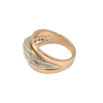 BAGUE OR ROSE/BLANC 18K 8.70GR DMT T 54