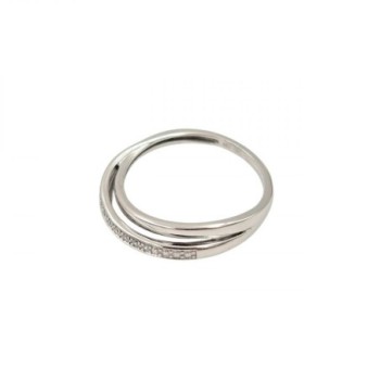 BAGUE OR BLANC 18CT 2.78GR ZIRCONS T 56
