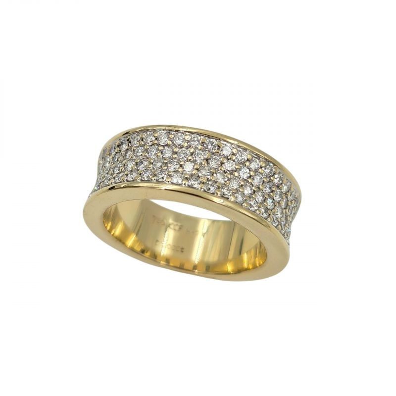 BAGUE OR JAUNE  18K 12.18GR DIAMANTS T 55