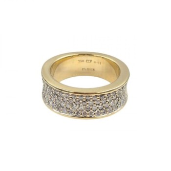 BAGUE OR JAUNE  18K 12.18GR DIAMANTS T 55