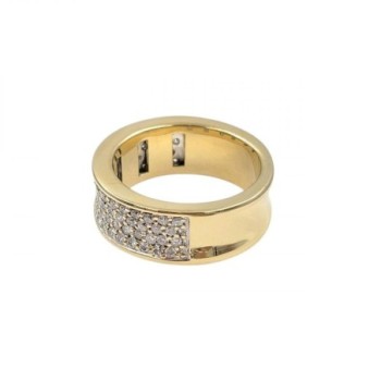 BAGUE OR JAUNE  18K 12.18GR DIAMANTS T 55