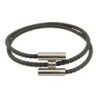 Bracelet Hermès Tournis Tressé Gris Étain avec Boîte