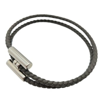 Bracelet Hermès Tournis Tressé Gris Étain avec Boîte
