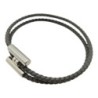 Bracelet Hermès Tournis Tressé Gris Étain avec Boîte