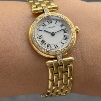 MONTRE CARTIER PANTHERE VENDOME QUARTZ OR 18CTS AVEC DIAMANTS