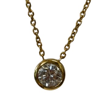 COLLIER EN OR JAUNE 18CTS AVEC DIAMANT 0.35 ENVIRON VVS1
