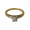 bague or jaune 18cts diamant poire et baguette