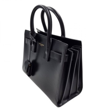 SAC DE JOUR SAINT LAURENT NANO CUIR LISSE NOIR 22 X 17,5 X 11 CM