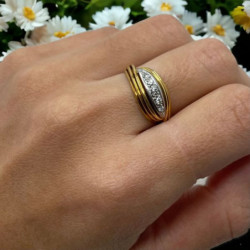 BAGUE OR 18K 4.8GR + BRILLIANTS