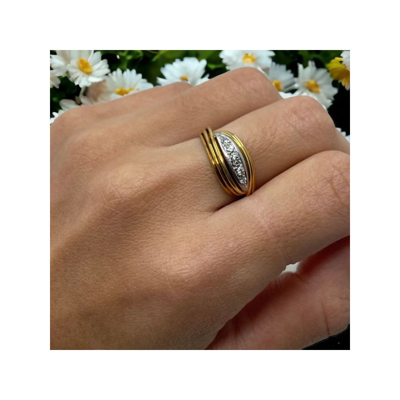 BAGUE OR 18K 4.8GR + BRILLIANTS