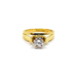 BAGUE EN OR JAUNE 18K & DIAMANT (0.55 CT) 5.54 G T.53