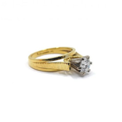 BAGUE EN OR JAUNE 18K & DIAMANT (0.55 CT) 5.54 G T.53